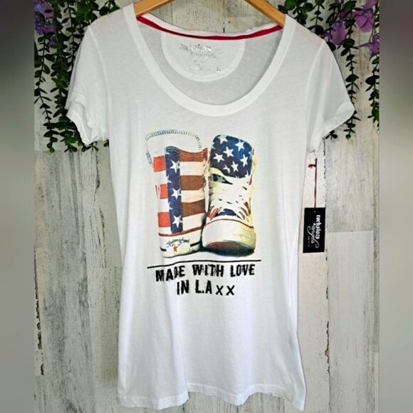 Rockstars & Angels Chucks Tee American Flag - Picture 4 of 7